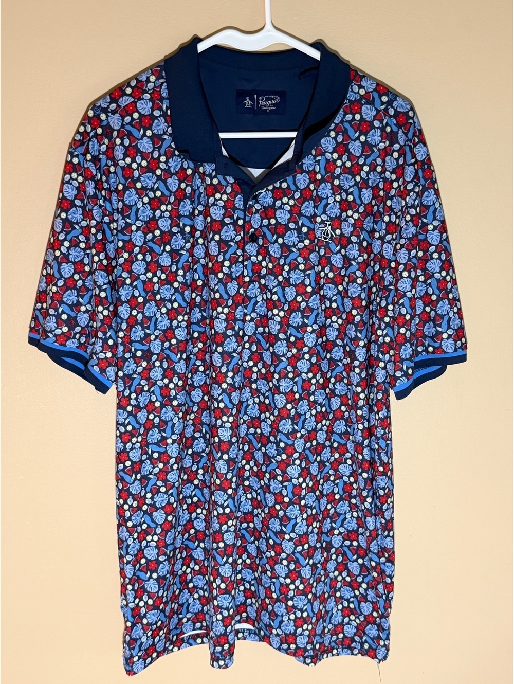 Original Penguin Floral Print Polo Shirt XL